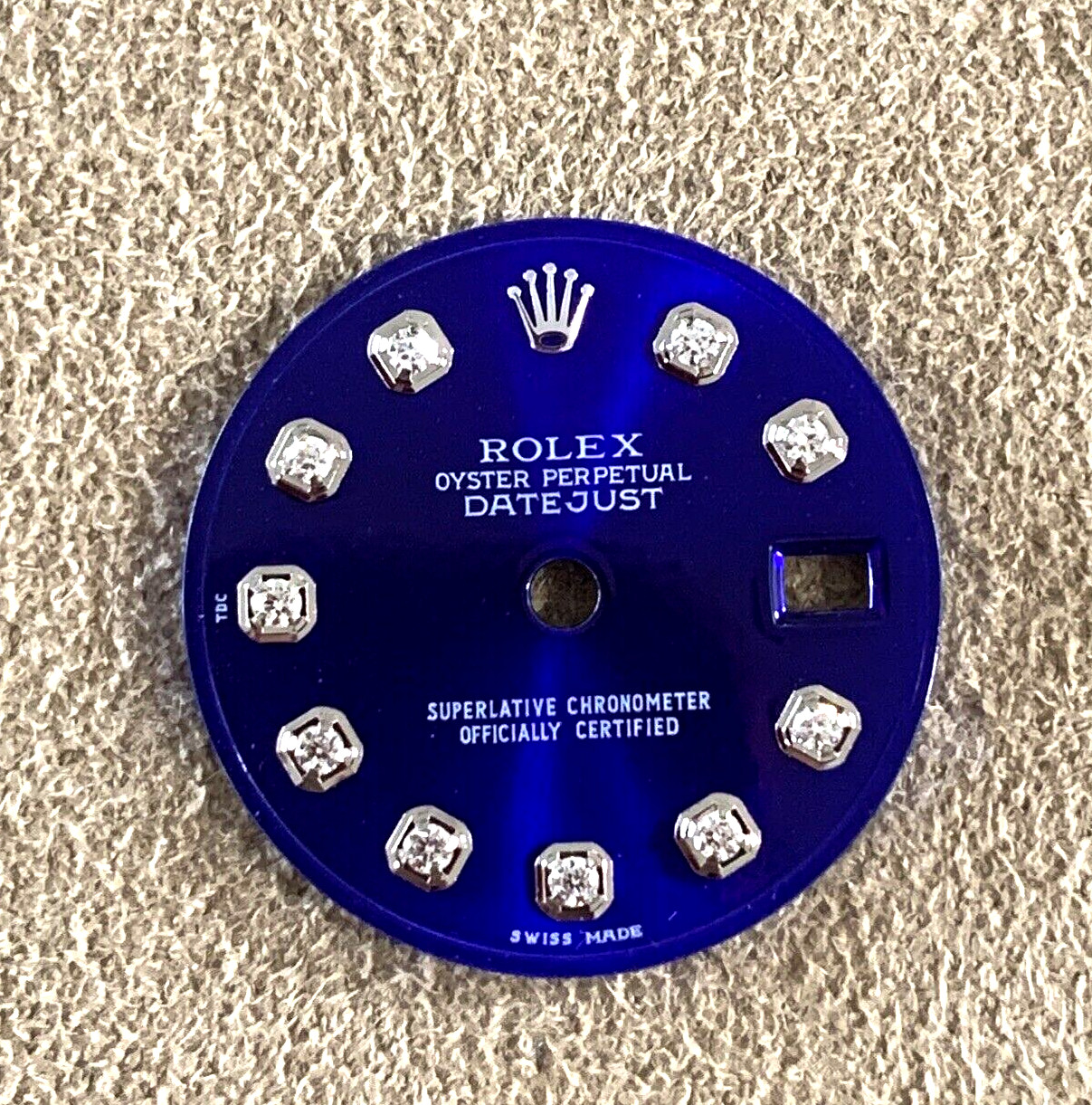 Rolex Women 20mmWide Dial Factory Diamond Royal Purple Blue Datejust 69173 Swiss