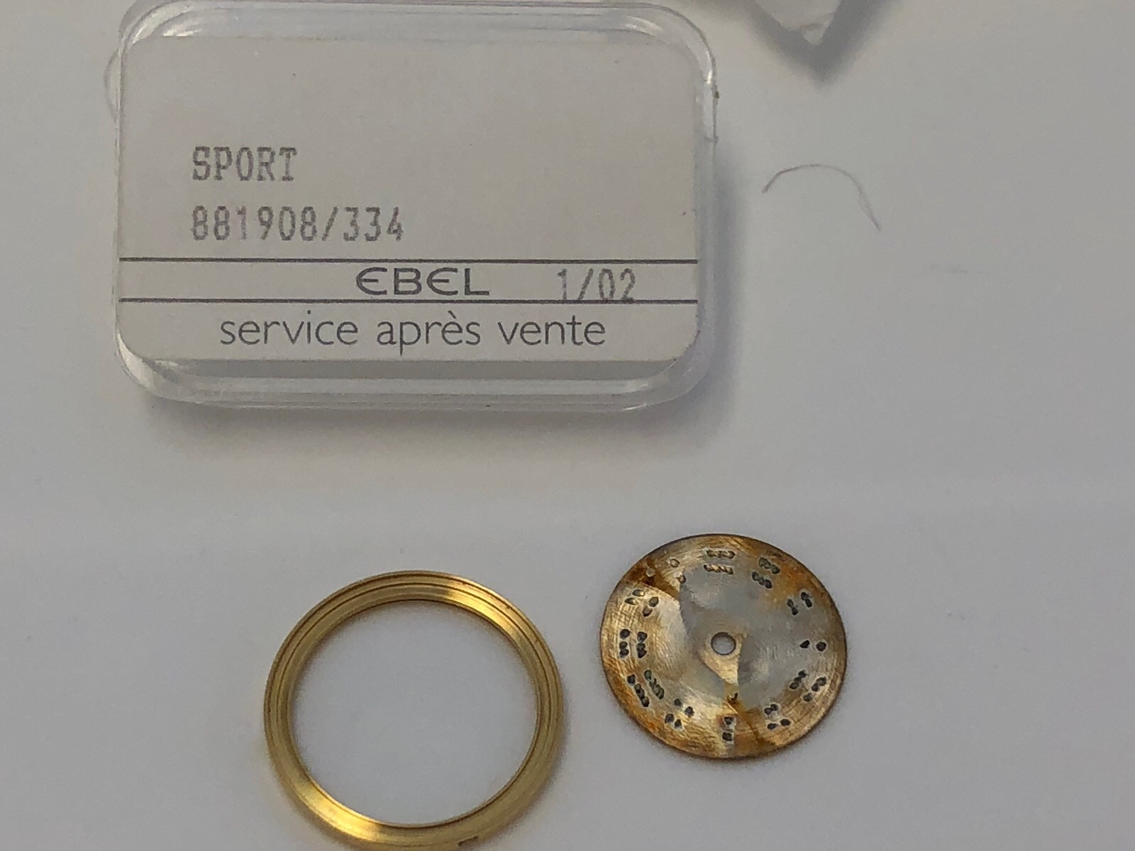 Authentic Ebel 18k Gold Bezel with Sapphire Crystal And Gold Tone Face Plate NIB