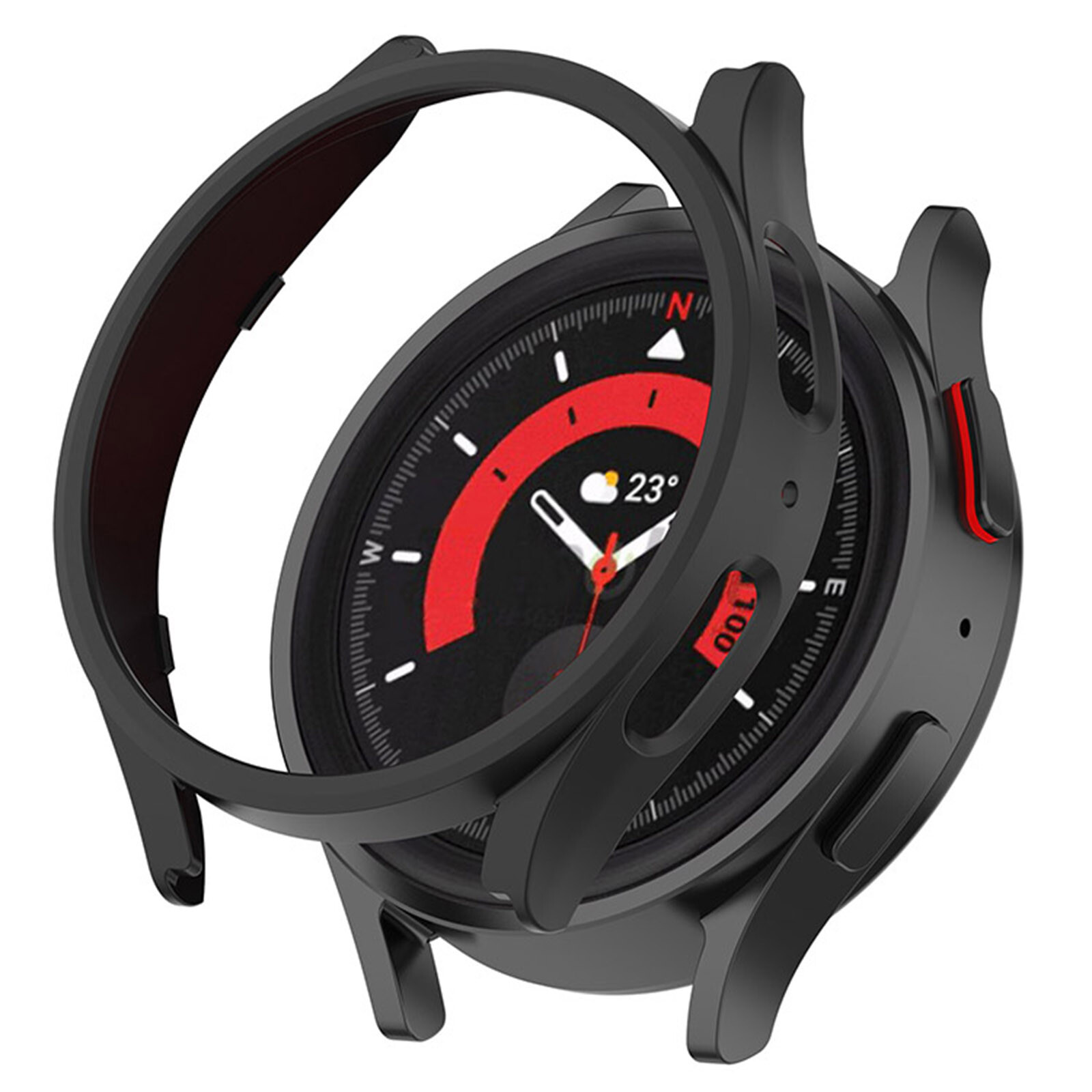 PC Case Hollow Protective Case Bumper Shell for Samsung Galaxy Watch5 Pro 45mm