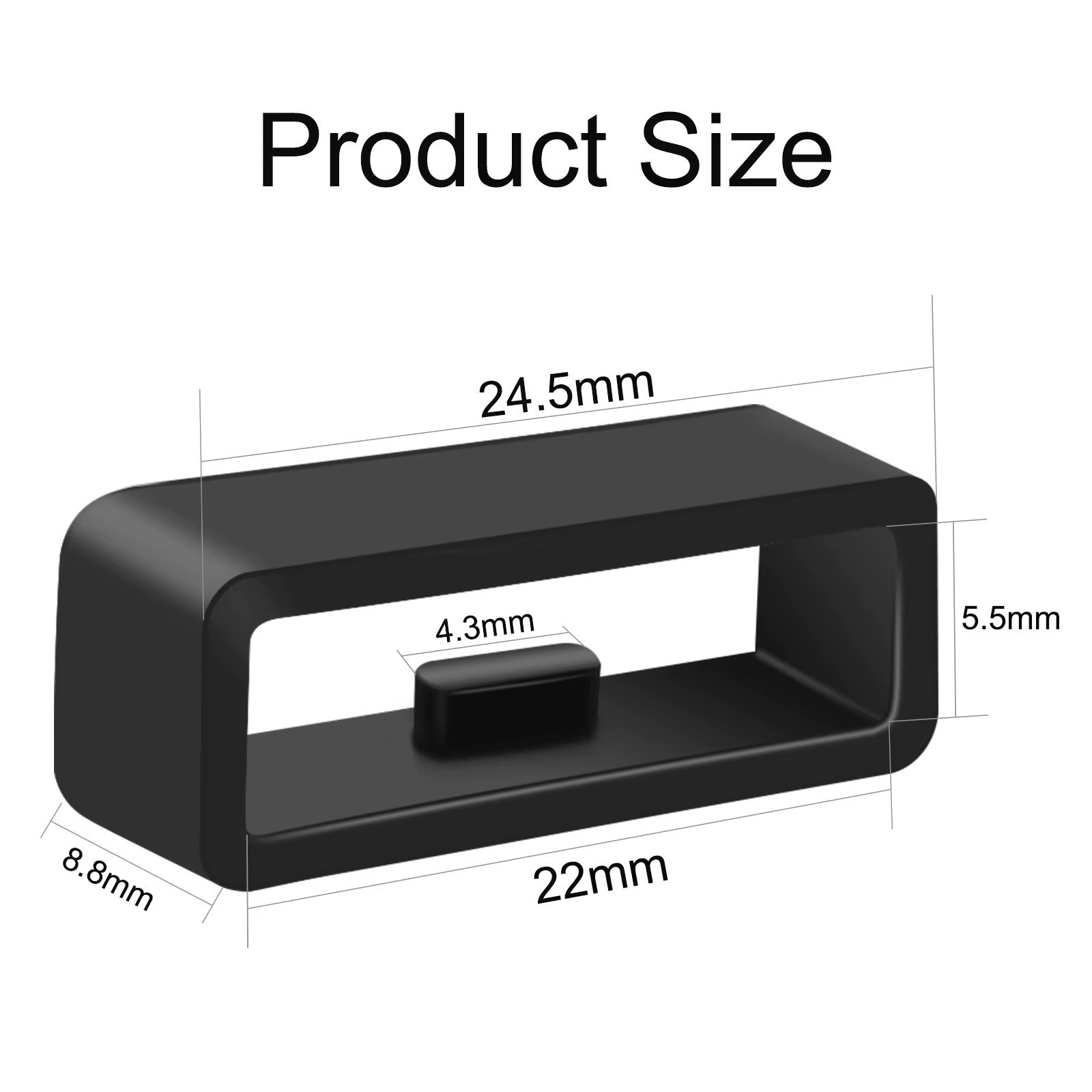 Keeper 20/22mm hoop watch Band Buckle Strap Loop Rubber Holder Silicone UK