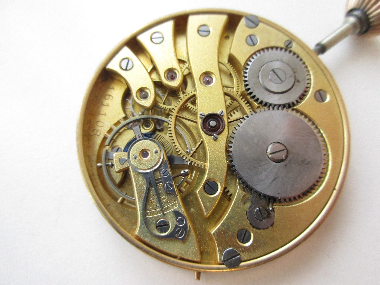 Union Pocket watch movement diam. 44.5 mm crown wind (at 3) – running