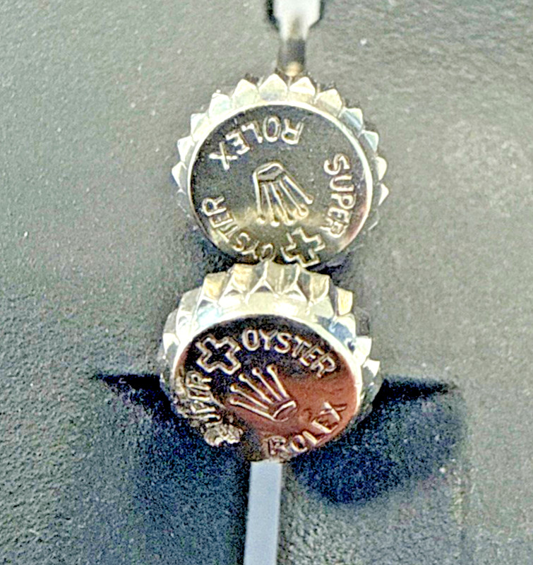 2 Rolex Vintage Super + Oyster Steel 6mm Crowns And Stems..Maybe New Old Stock??