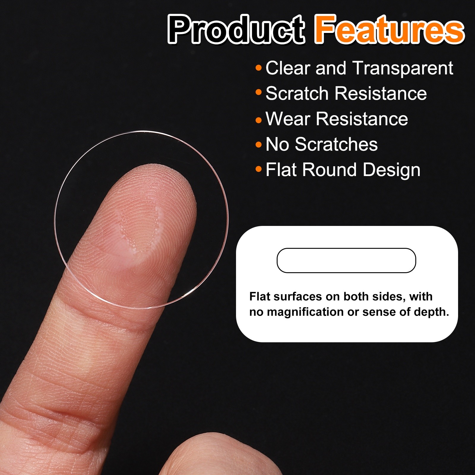Watch Crystal Glass Lens 29.5mm Dia 2mm Thick Flat Round Sapphire Replacement,