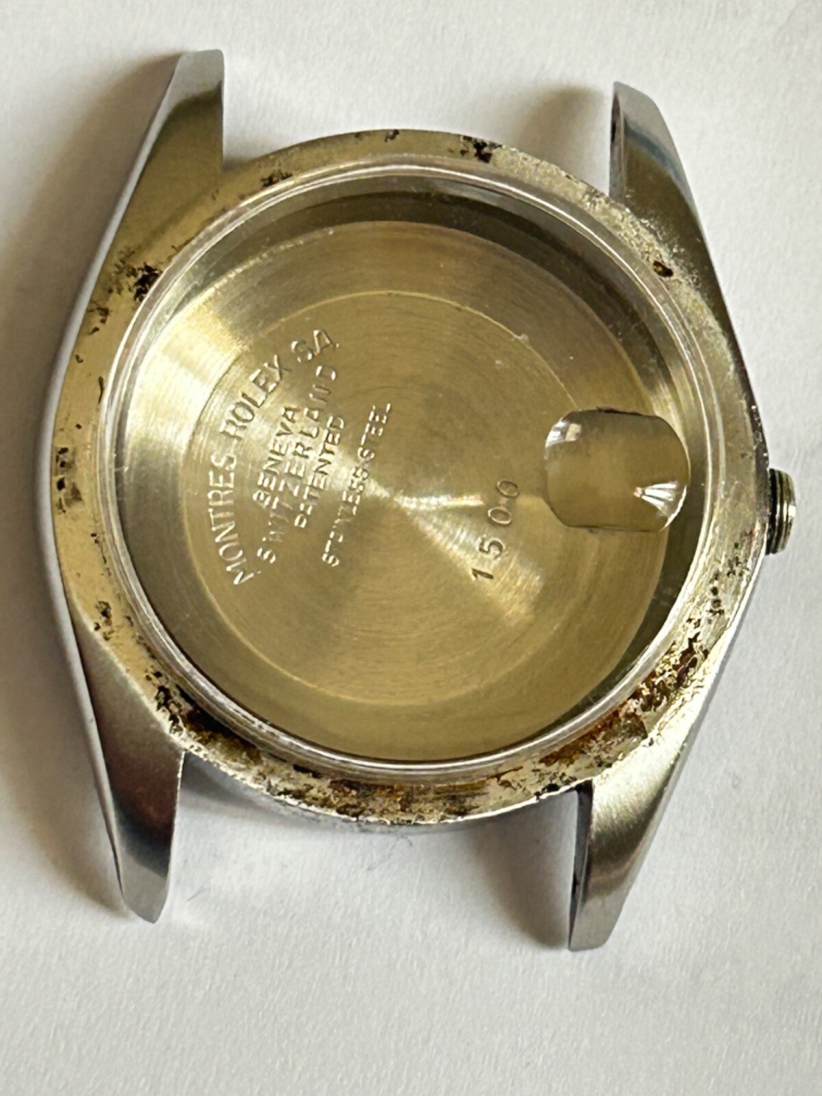 Vintage Rolex men Oyster Date Perpetual steel case Ref 1500 without bezel