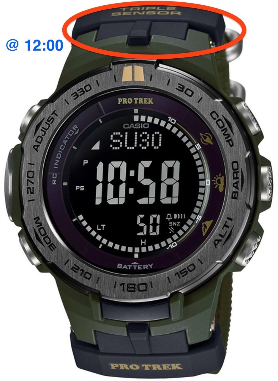 Genuine Casio PRW-3100G PRW-6000SG black resin band bottom cover end piece @ 12