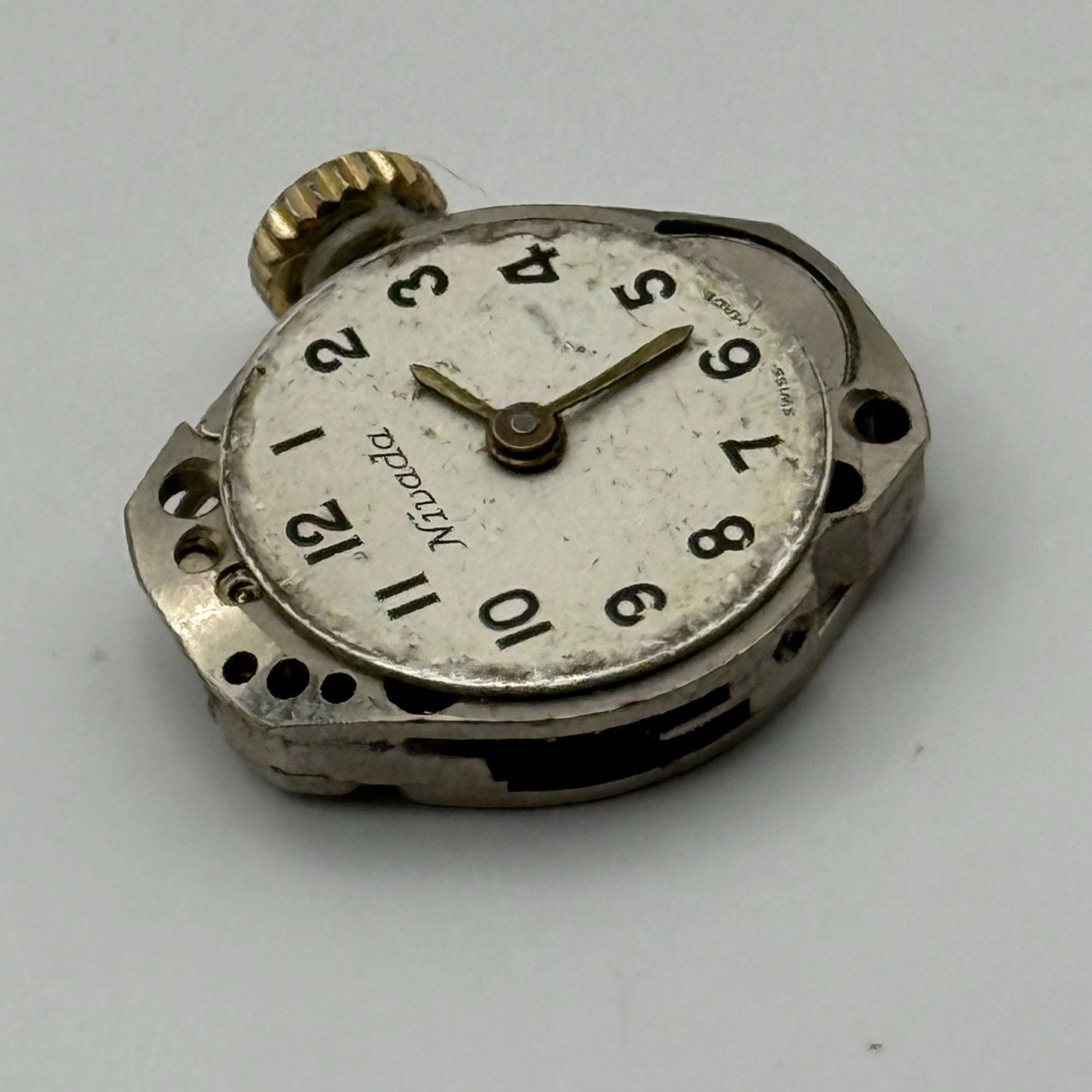 FHF 69-21 Watch Movement Nivada Swiss 17 Jewels Manual Wind Parts Repair 15.3mm