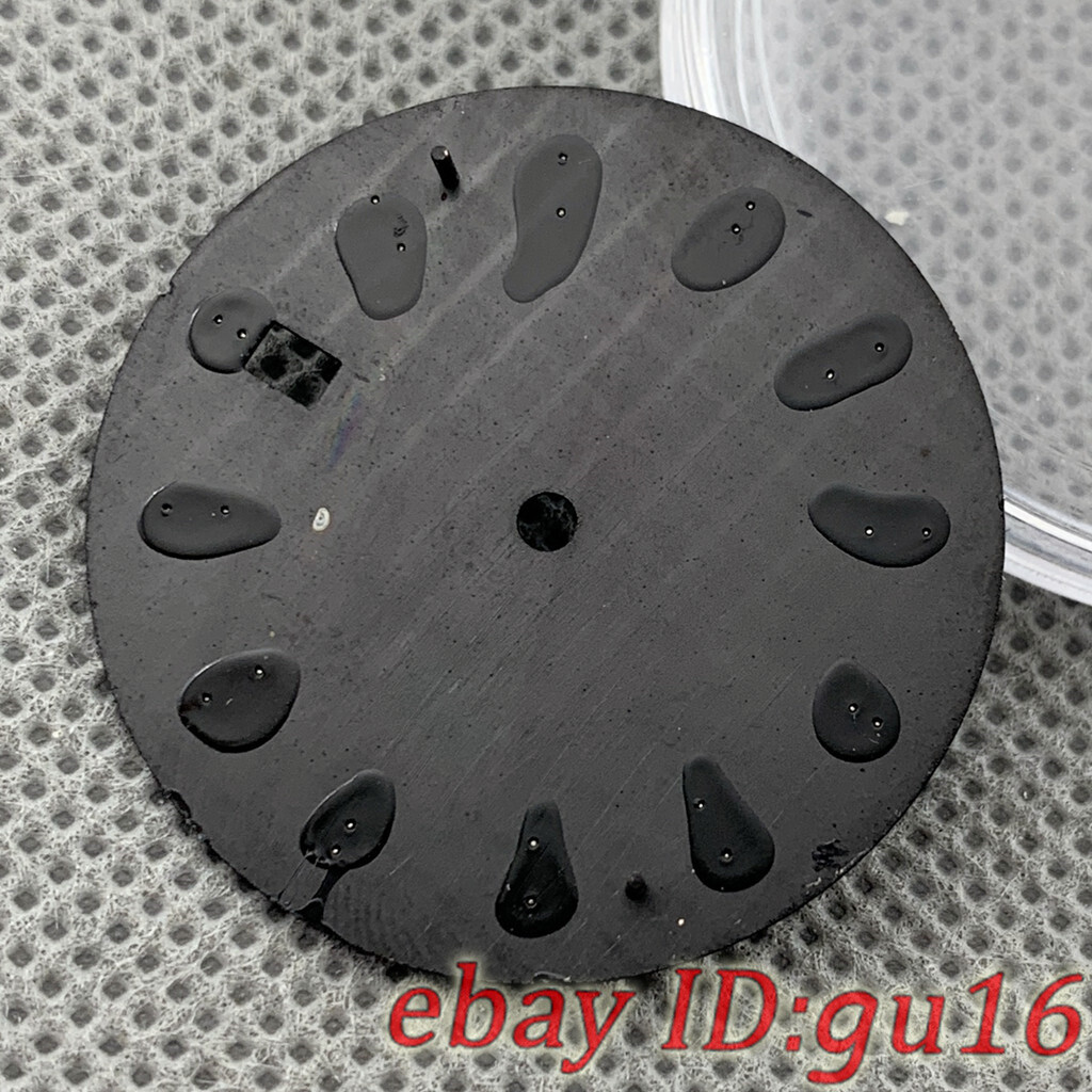 32mm Black Blue Green Sterile Watch Dial Green Luminous Fit NH35 NH35A Movement