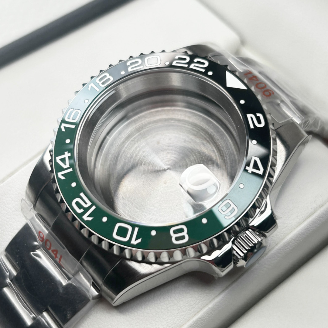 40MM SUB GMT Sprite bezel Watch Case Diver Sapphire Steel Mod Fit NH34 NH35 NH36