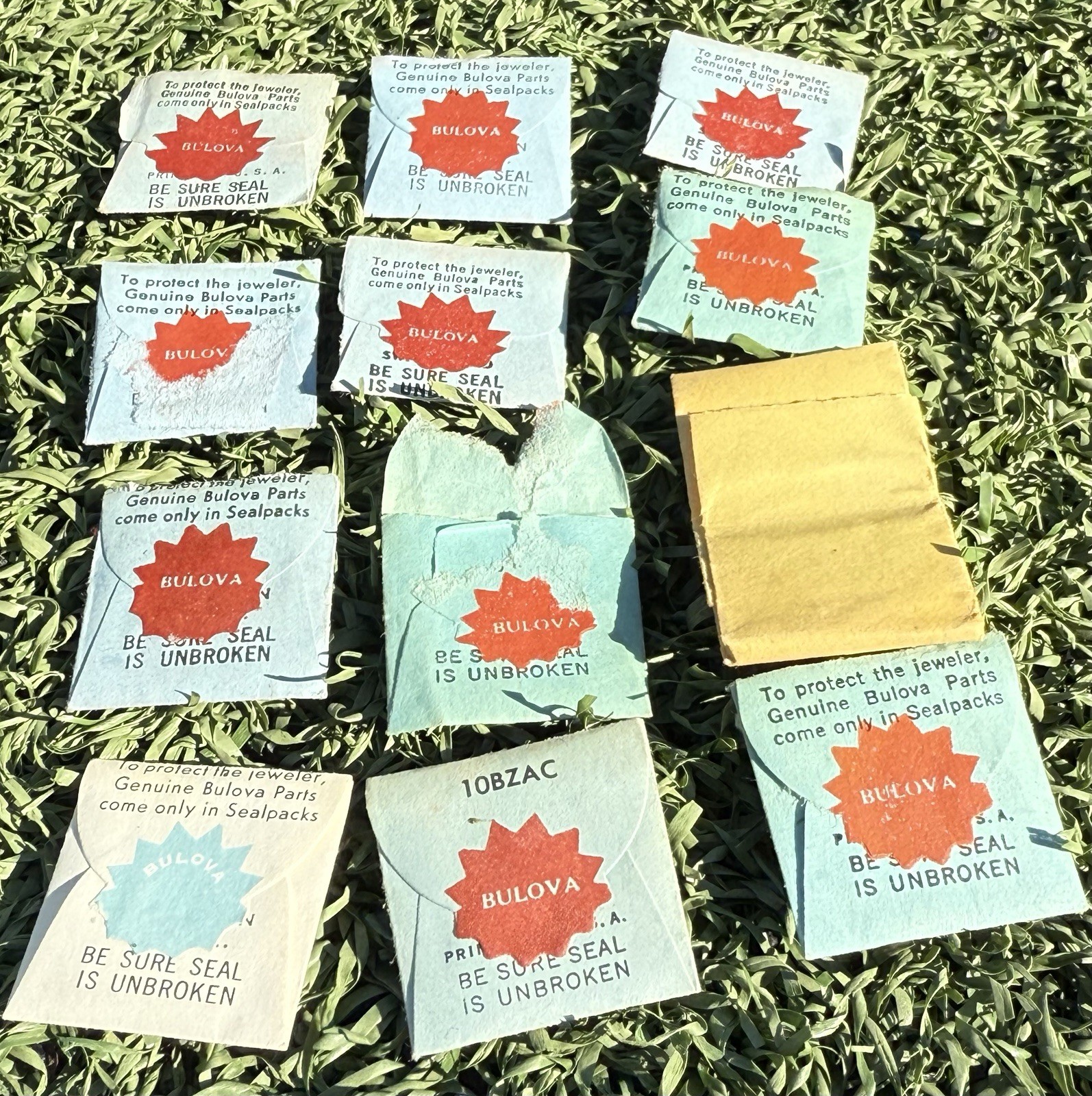Vintage Bulova Watch Parts Lot – Balance Staffs, Hands, Roller Jewel, 12 Packs