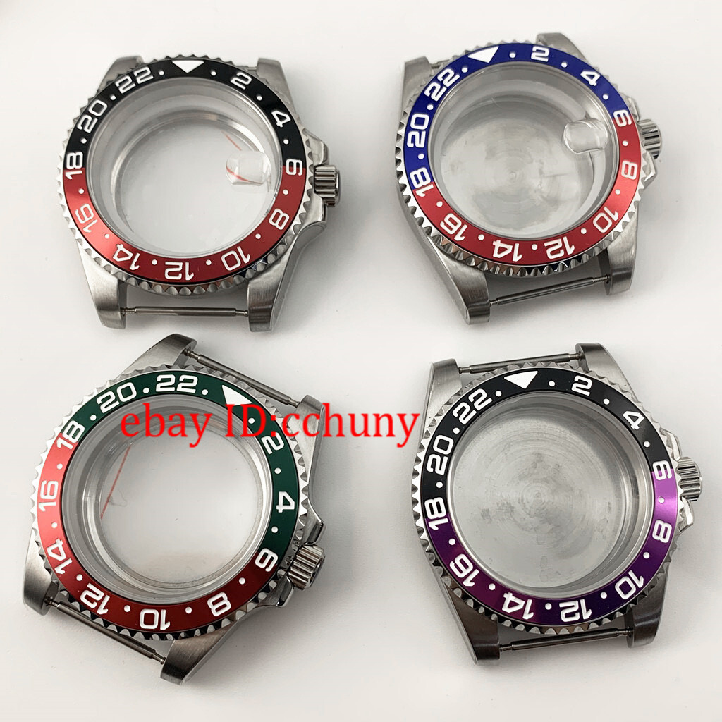 40mm Watch Case Titanium Bezel Sapphire Fit NH34 NH35 NH36 ETA 2824 MIYOTA 8215