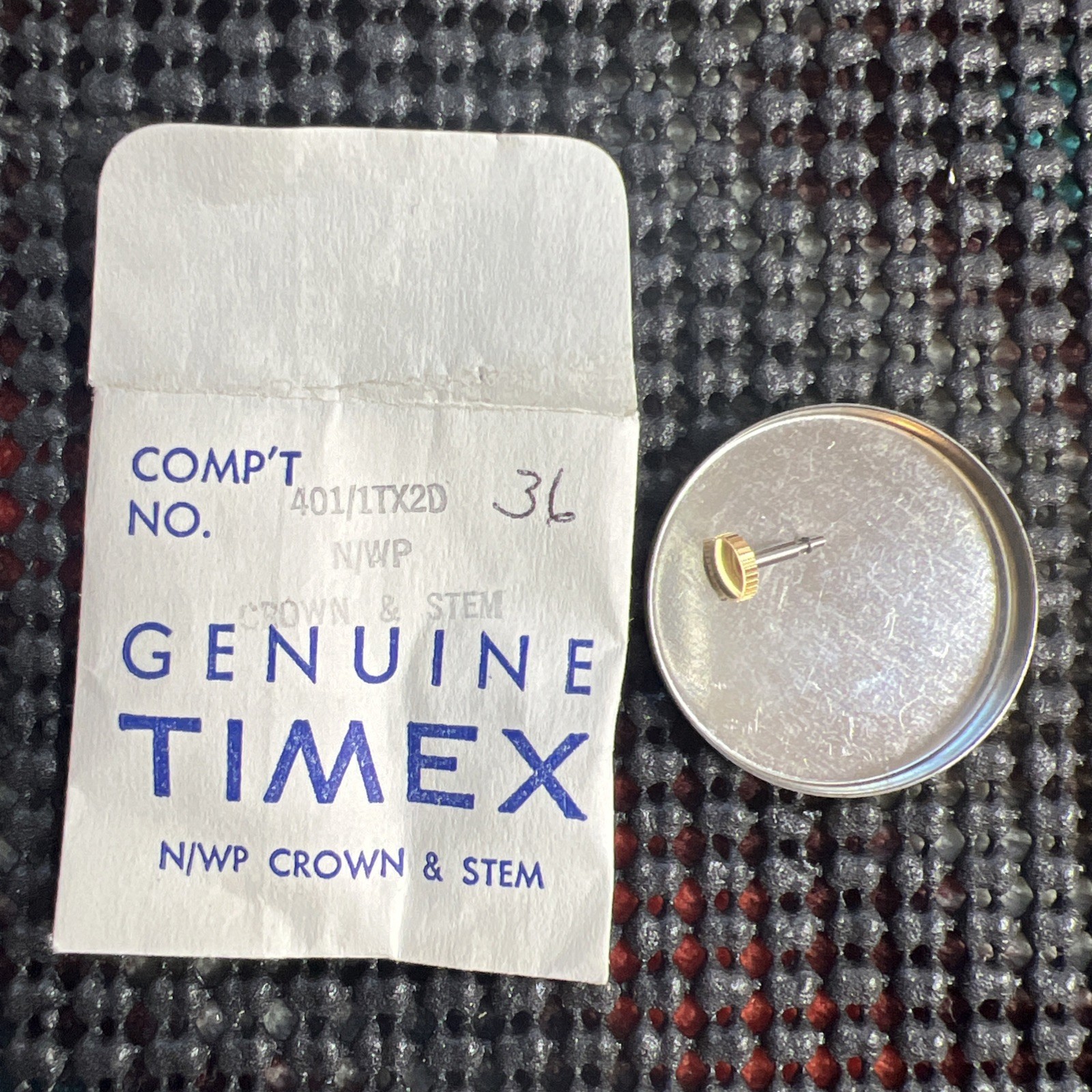 1 Genuine Timex Stem & Crown Gold Comp’t#36 New See Photo Chart W853