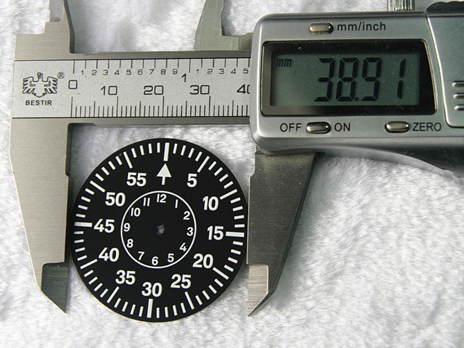 38.9mm Watch Dial Green Luminous Watch Face Plate For ETA 6497 6498 6/9 o’clock,