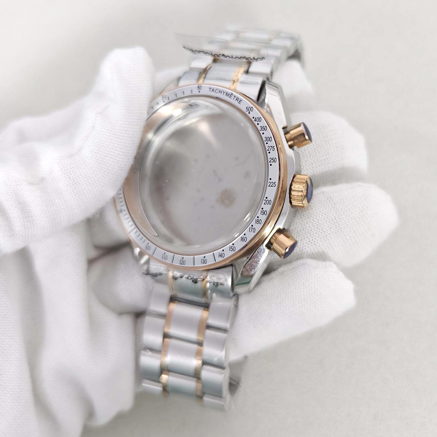 40mm Solid Back Stainless Steel Watch Case + Bracelet For VK63 Vk64 Chronograph