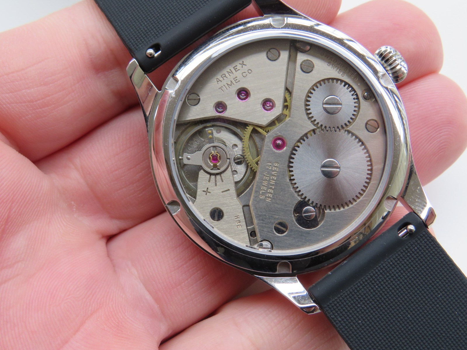 Custom made conversion men’s Arnex Pilot wristwatch Eta movement works well