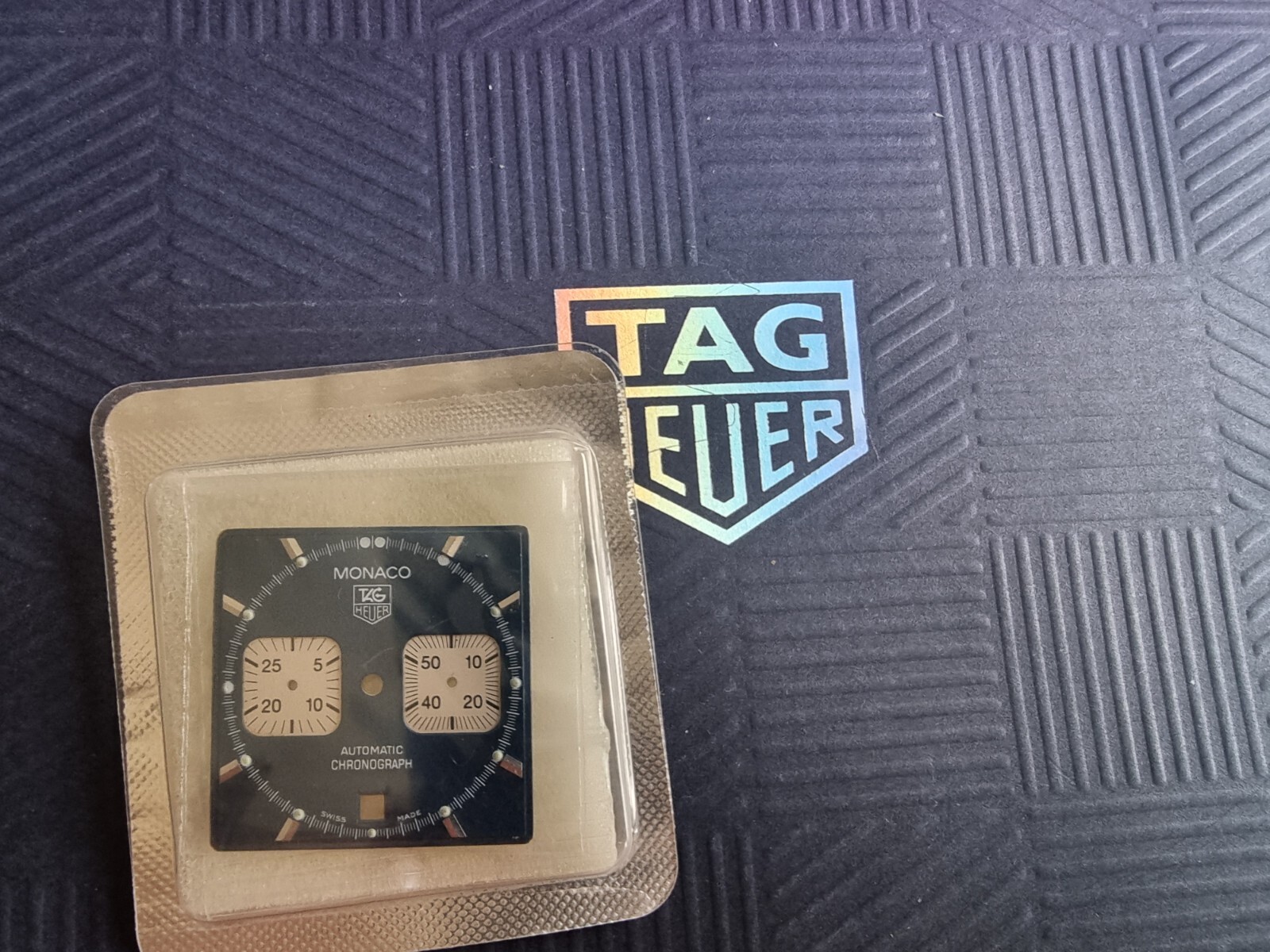 TAG Heuer Monaco blue chronograph dial plastic glass steel surround parts CW2113