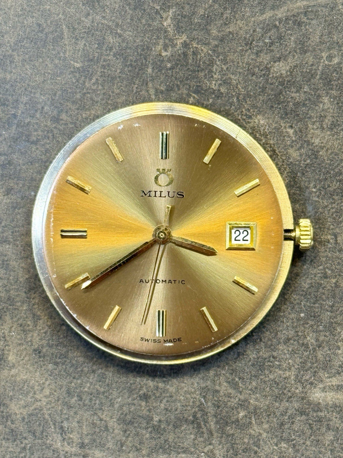 Vintage Milus Automatic Cal 522 Wrist Watch Movement Parts Working