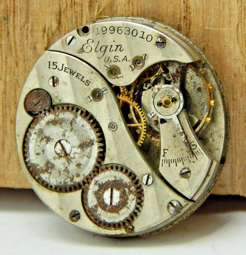 Vintage Elgin 1917 Grade 429 model 2 15 jewel 6/0s watch movement with dial