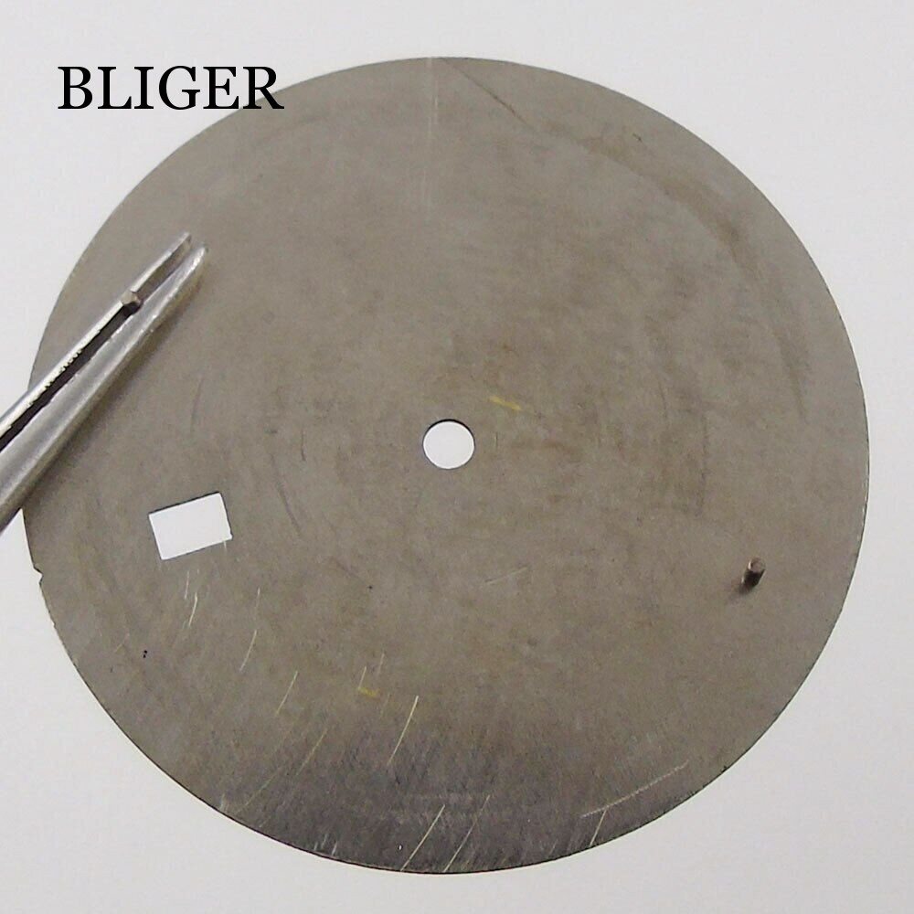 33.6mm Watch Dial Hands Fit For NH35/NH35A Automatic Movement Green Lume Black
