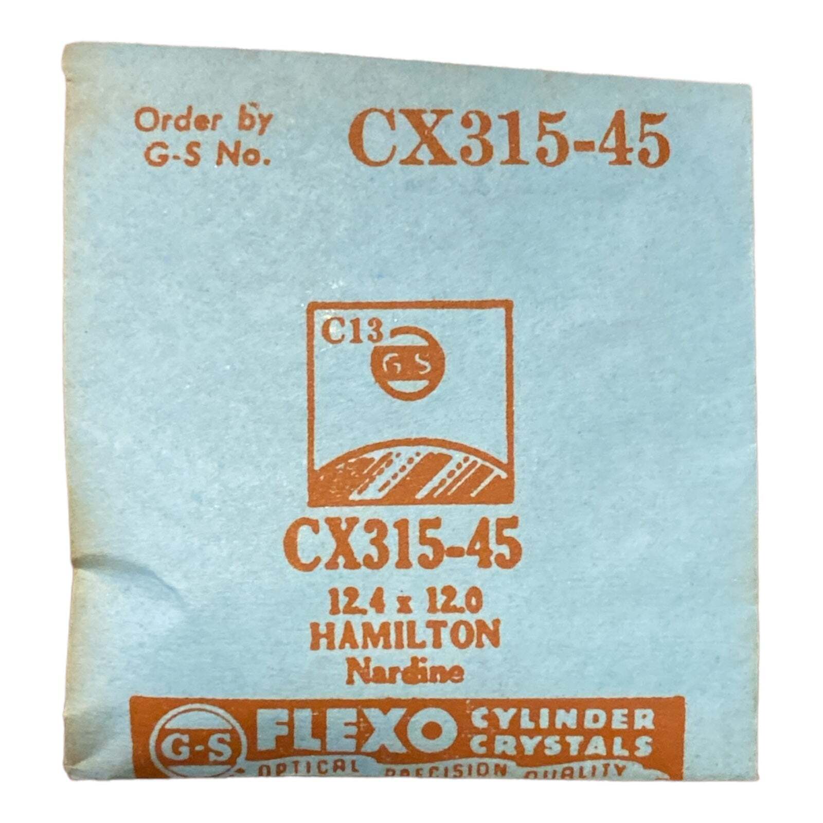 Germanow-Simon Mach (GS) CX315-45 Watch Crystal 12.4×12.0 NOS Part Hamilton