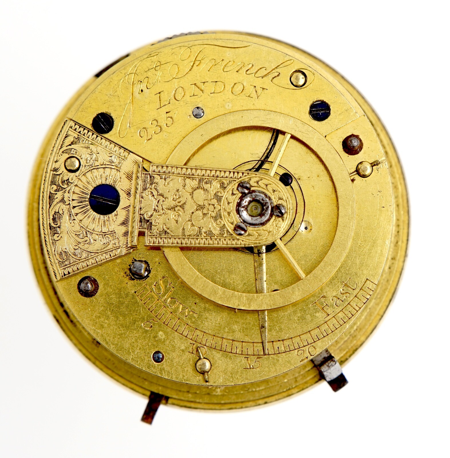 JOHN FRENCH LONDON ENGLISH VERGE FUSEE POCKET WATCH SPARES OR REPAIRS G44