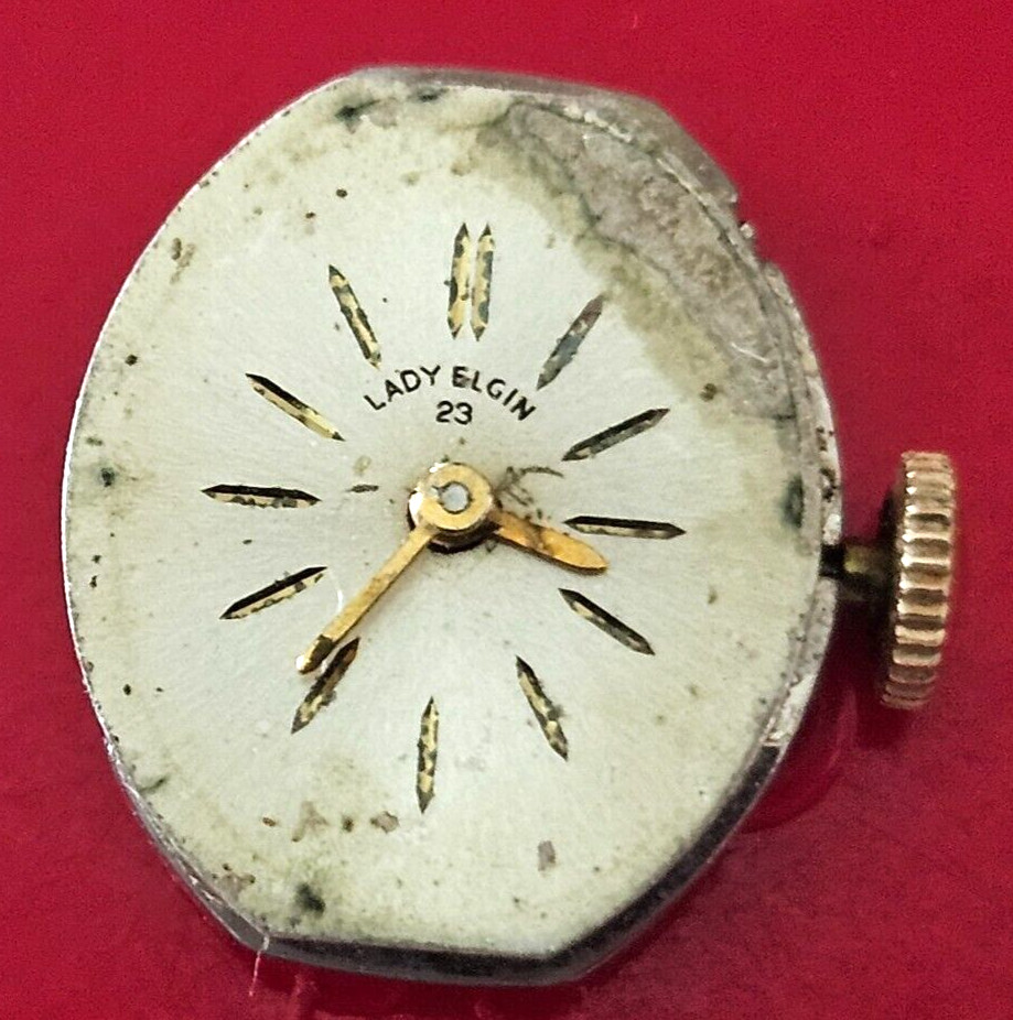 ELGIN 905 6ADJ 23J Watch Movement (REMOVED FROM GOLD CASE/BALANCE RUNS) LOT325