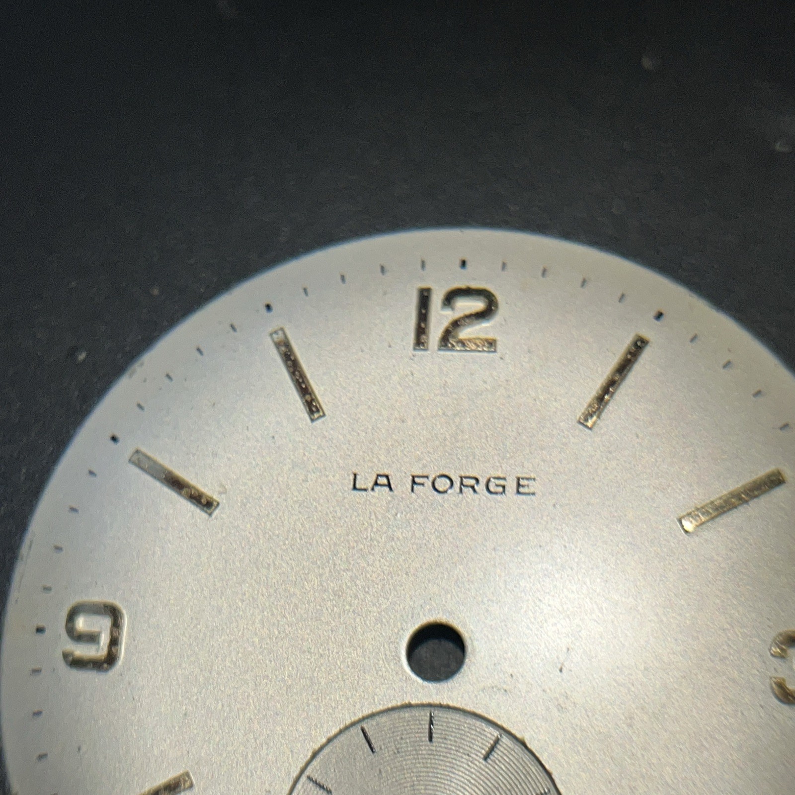 VTG La Forge Watch Dial with Sub -Seconds Swiss Made for Parts Repair