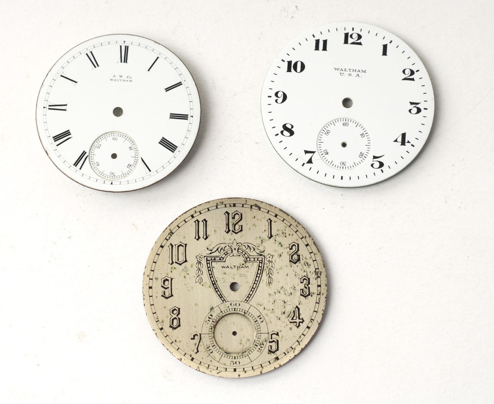 Waltham Pocket Watch Porcelain/Steel Dials-AA-108