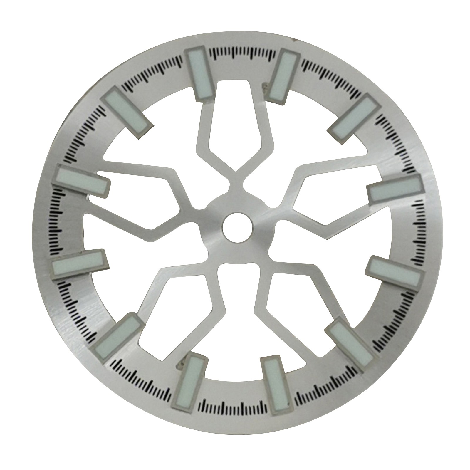 Silver 28.5mm Watch Dial Green Luminous For NH70 Watch Movement Replace Parts