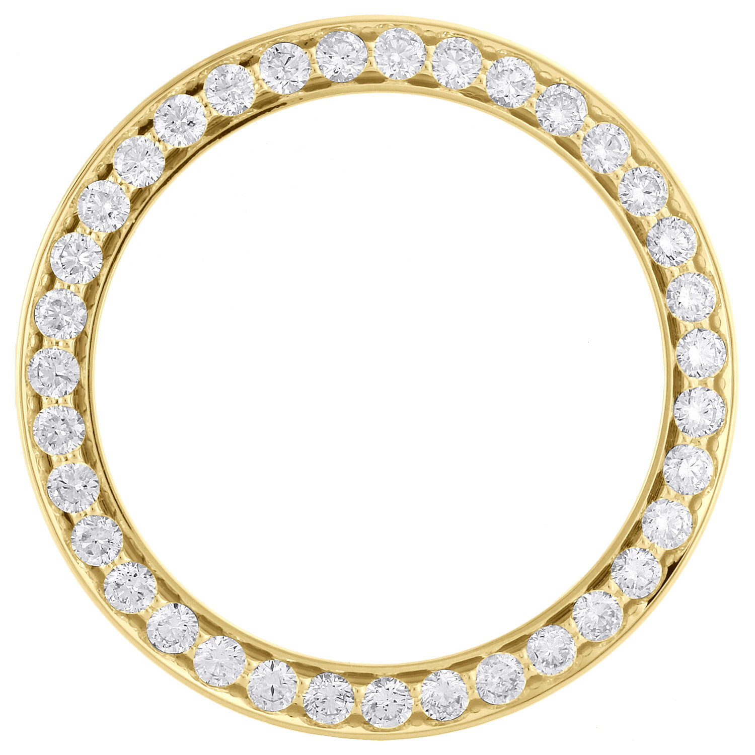 14K Yellow Gold Beadset Diamond Bezel For 36mm Rolex DateJust Day-Date 3.50 CT.