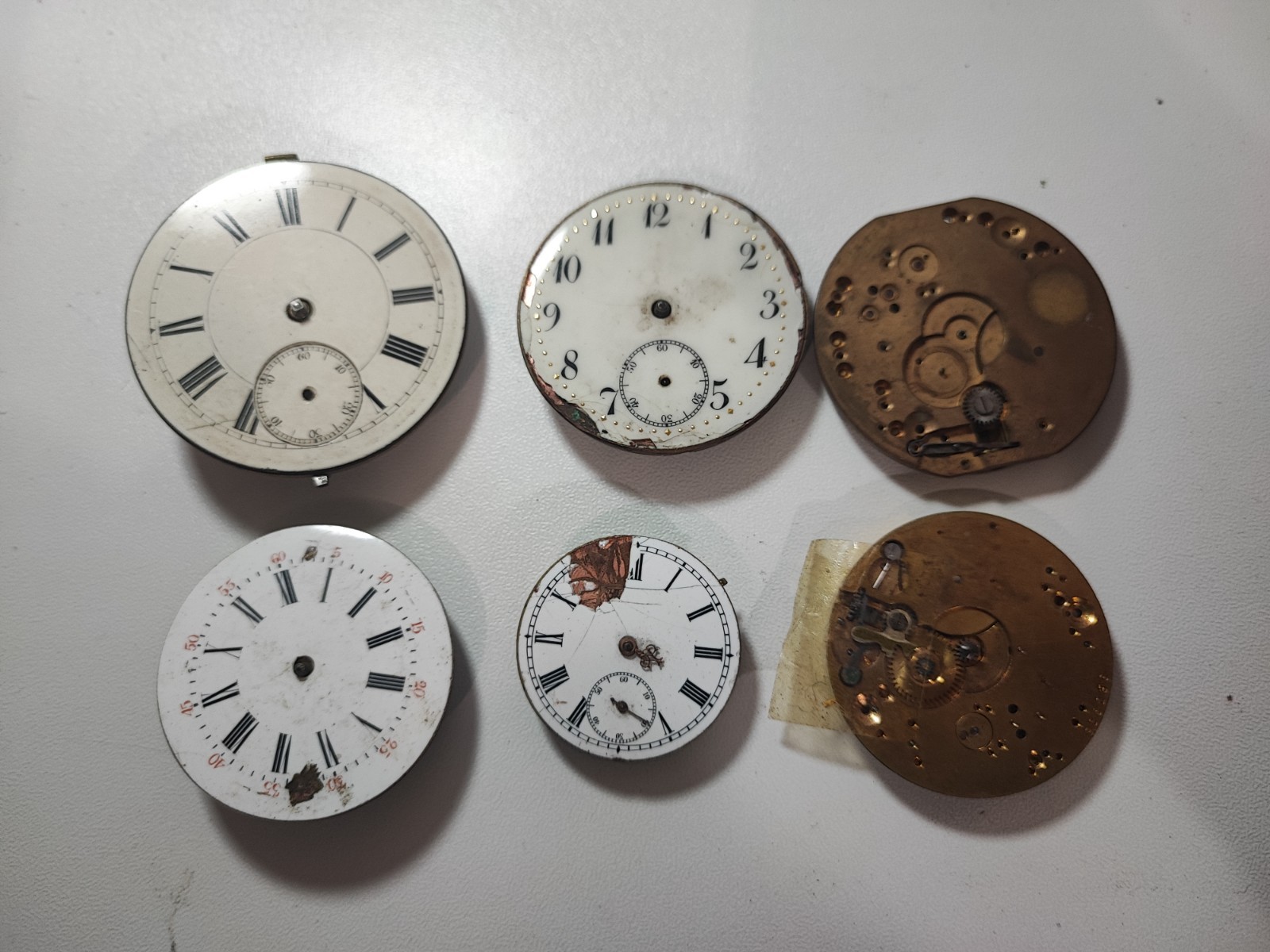 Pocket Watch lot – Watch movement – main plate platina for parts and spares