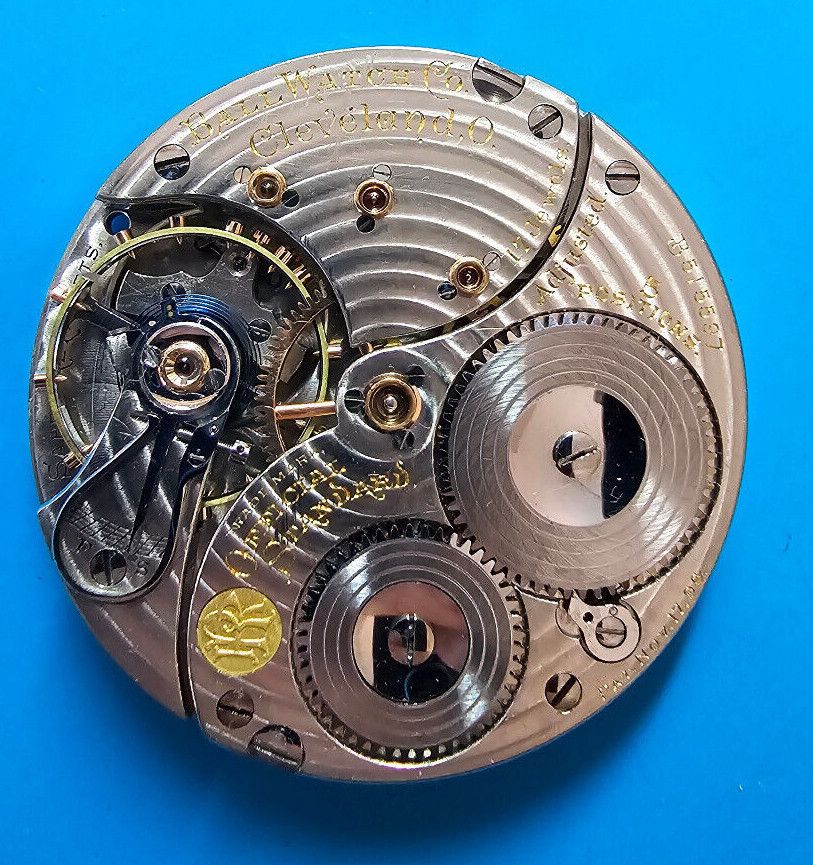 16 SIZE BALL WALTHAM OFFICIAL R.R. STANDARD MODEL 1899 POCKET WATCH PARTS 17J