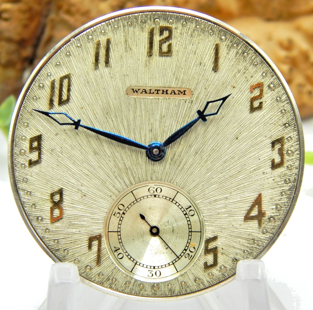 Antique Pocket watch movement Waltham Riverside Colonial A 14S 19J Open Face