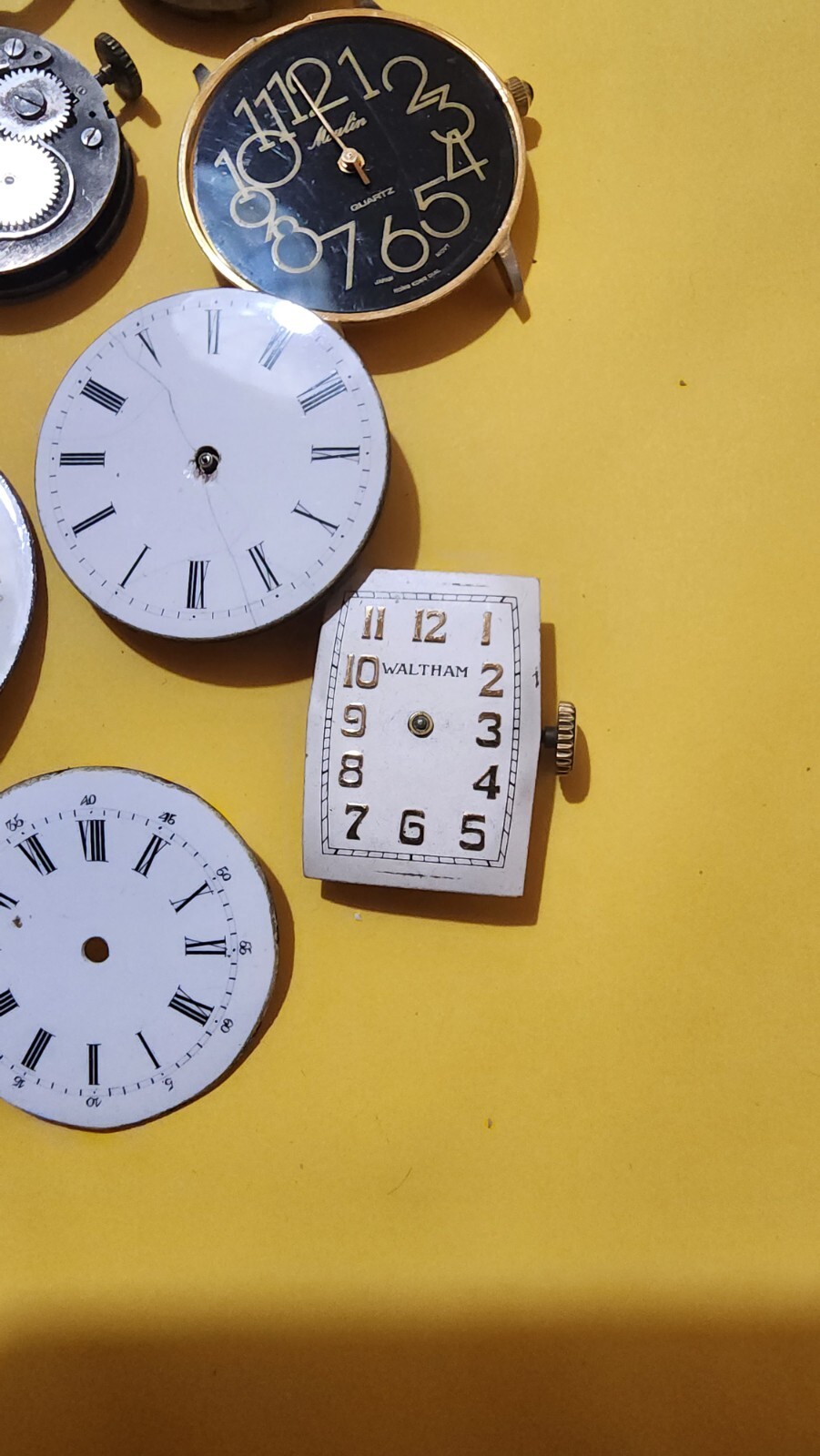 vintage watch movement lot for scrap,repurpose or parts,Waltham, Elgin etc A4
