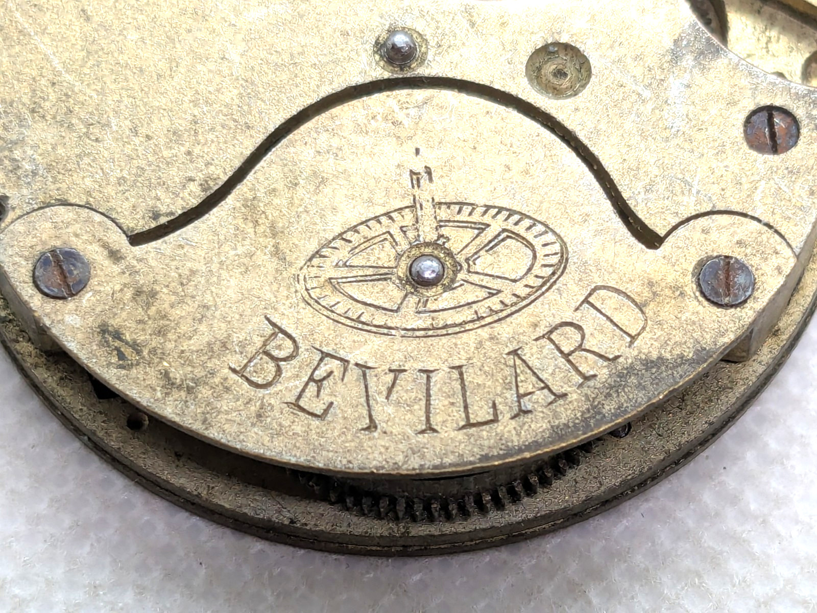 Vintage Bevilard Pocket Watch Mechanical Movement Swiss Gilt Finish 40 mm 12491