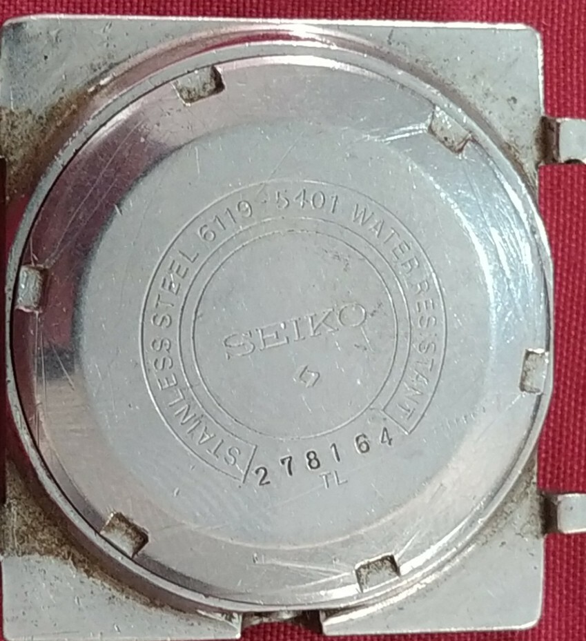 Vintage Original SEIKO 5 Automatic Date/Day TV Watch 6119-5401 – case+dial only