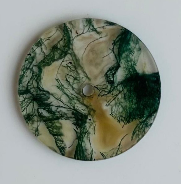 Moss Agate Watch Dial, 24.5mm Round Stone Disc for Jewelry Making GMC-314