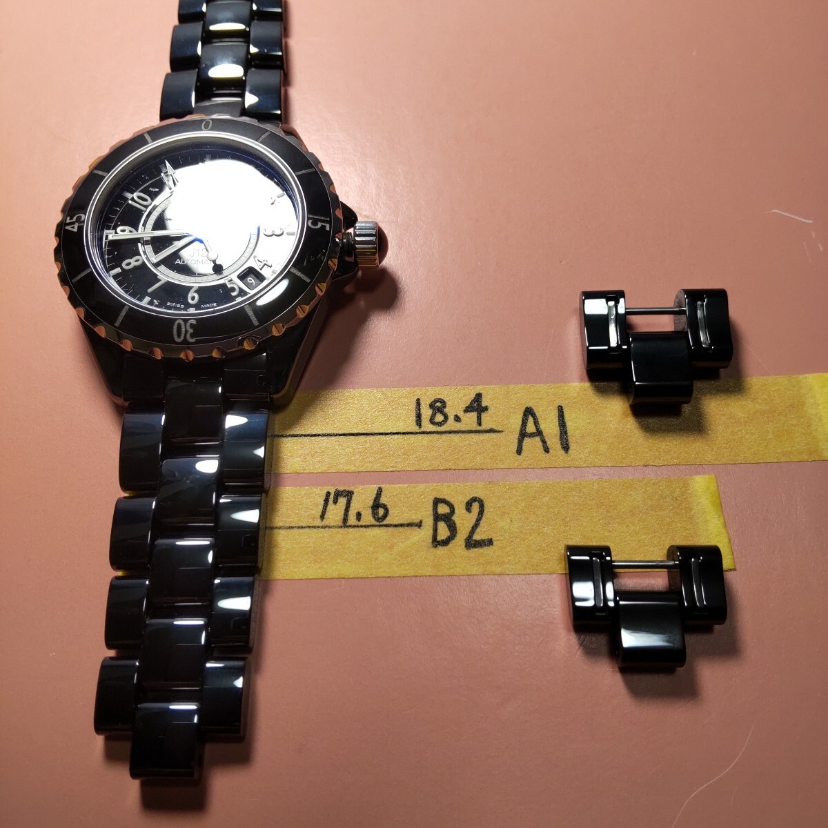CHANEL J12 H0685 Black Model Ceramic Bracelet Strap 1 Set Genuine18.4mm