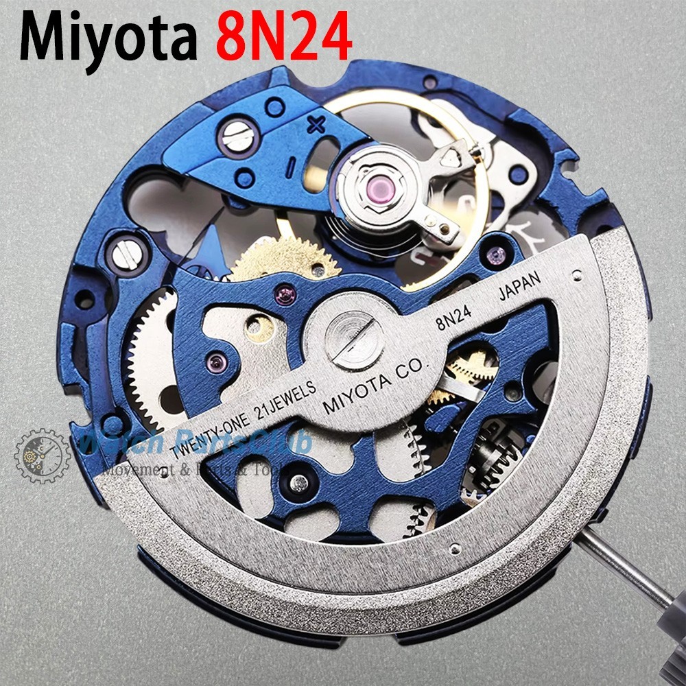 Japan Miyota 8N24 Automatic Movement Self-winding Skeleton Mechanism 21 Jewels