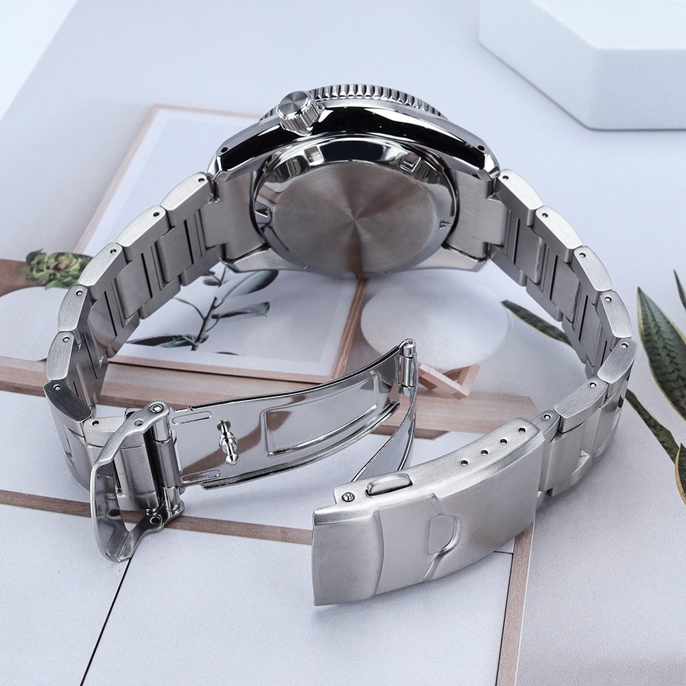 Steel Bezel 42mm Watch Cases Wristband 62MAS Mod Solid Back For Seiko NH35 NH38