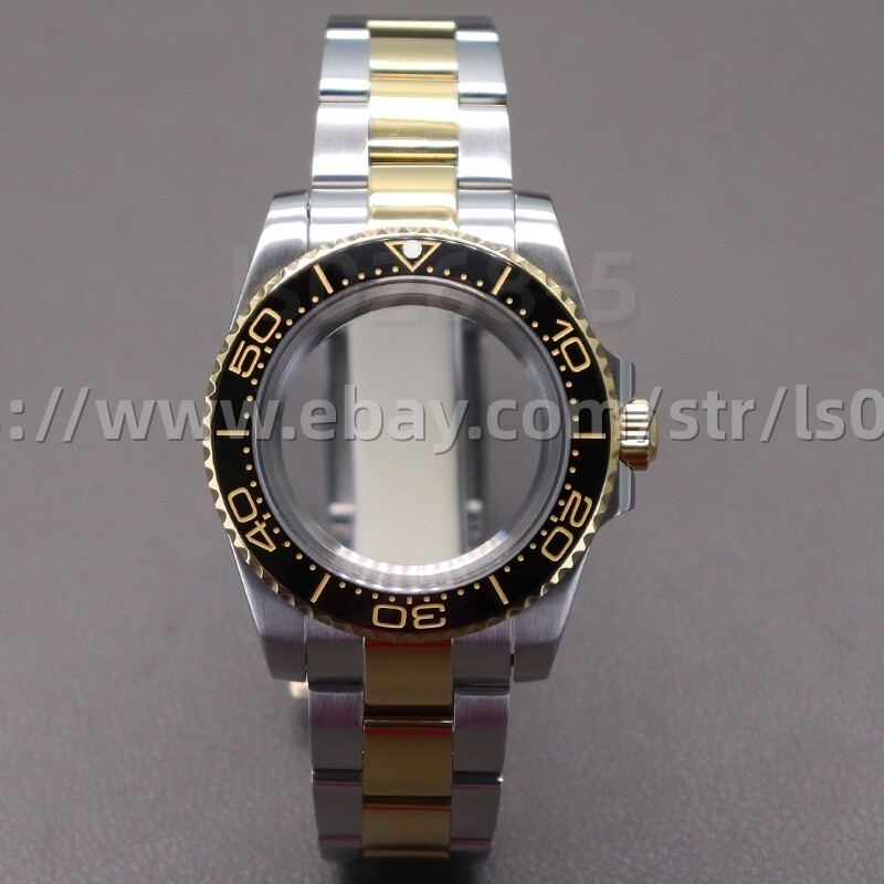 40mm Watch Case+Oyster Bracelet Sapphire For Seiko Nh35 nh38 Eta 2824 Movement