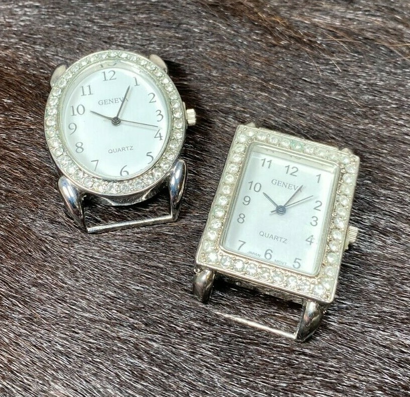 Watch Faces for Beading Ribbon Oval Rectangle Big Surface Battery 10 pcs