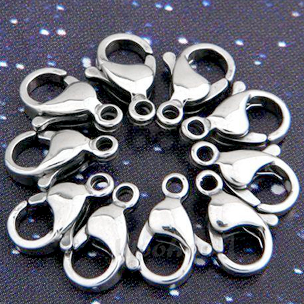 HOT Polished S.steel Lobster claw Clasps 9–19mm 100 Pcs wholesale