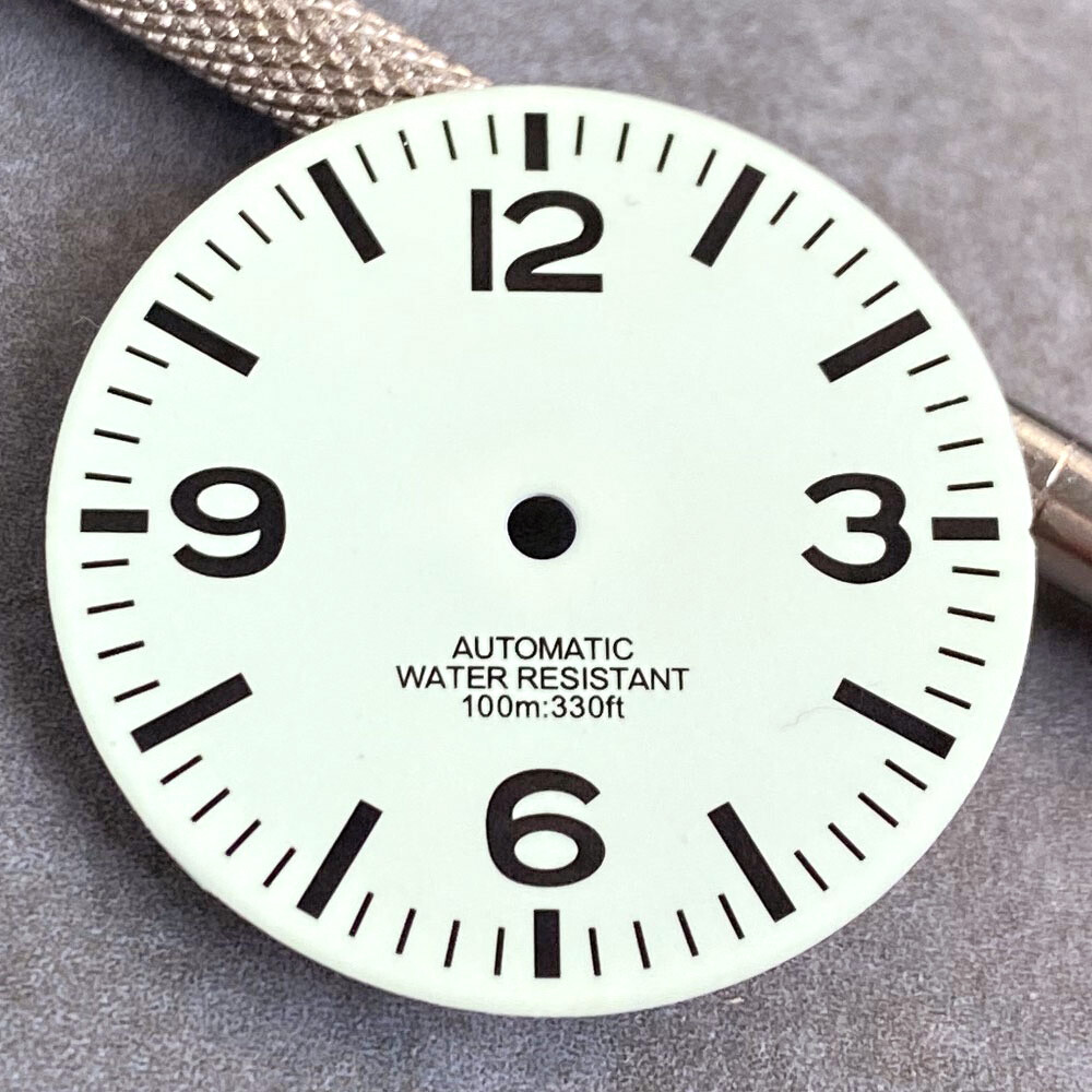 36mm Watch Case 200m Waterproof Domed AR Sapphire Glass Cream Dial for NH35 ETA