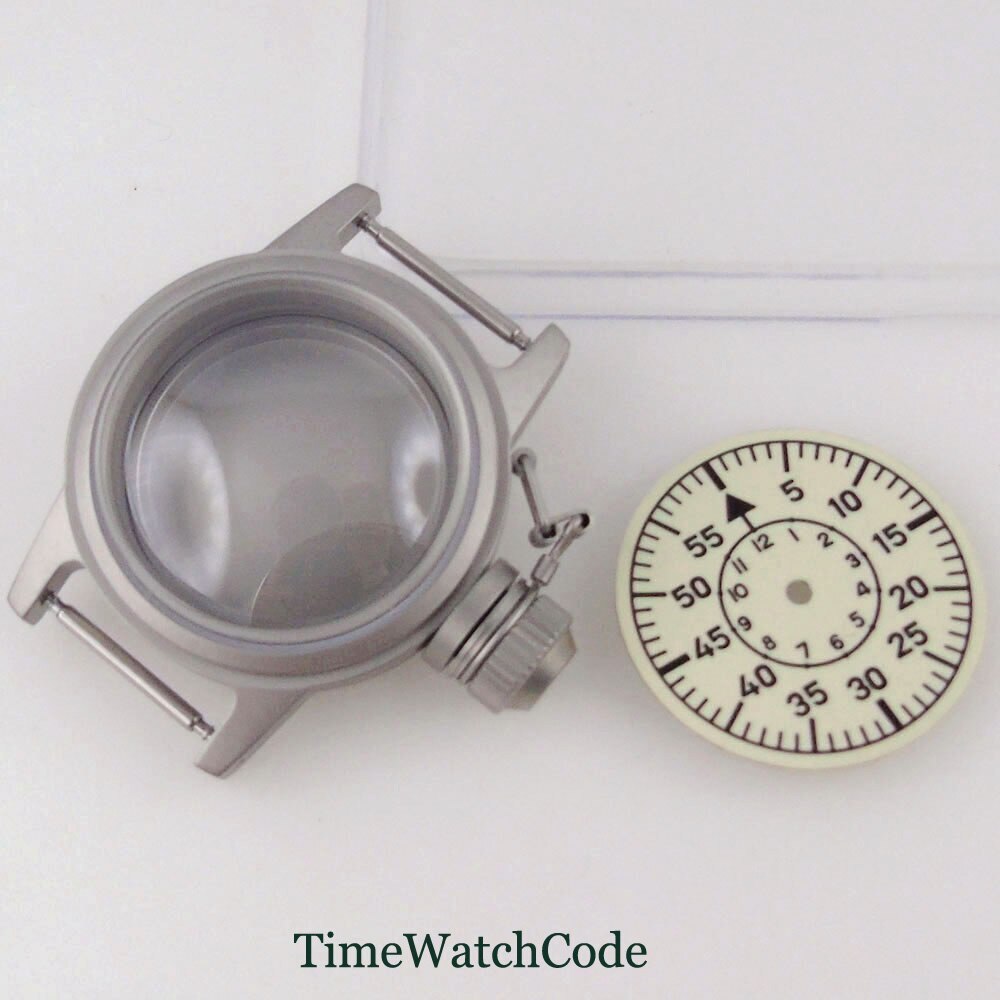 36mm Sandblasted Watch Case Domed Sapphire Crystal for NH35 ETA2824 PT5000 20ATM