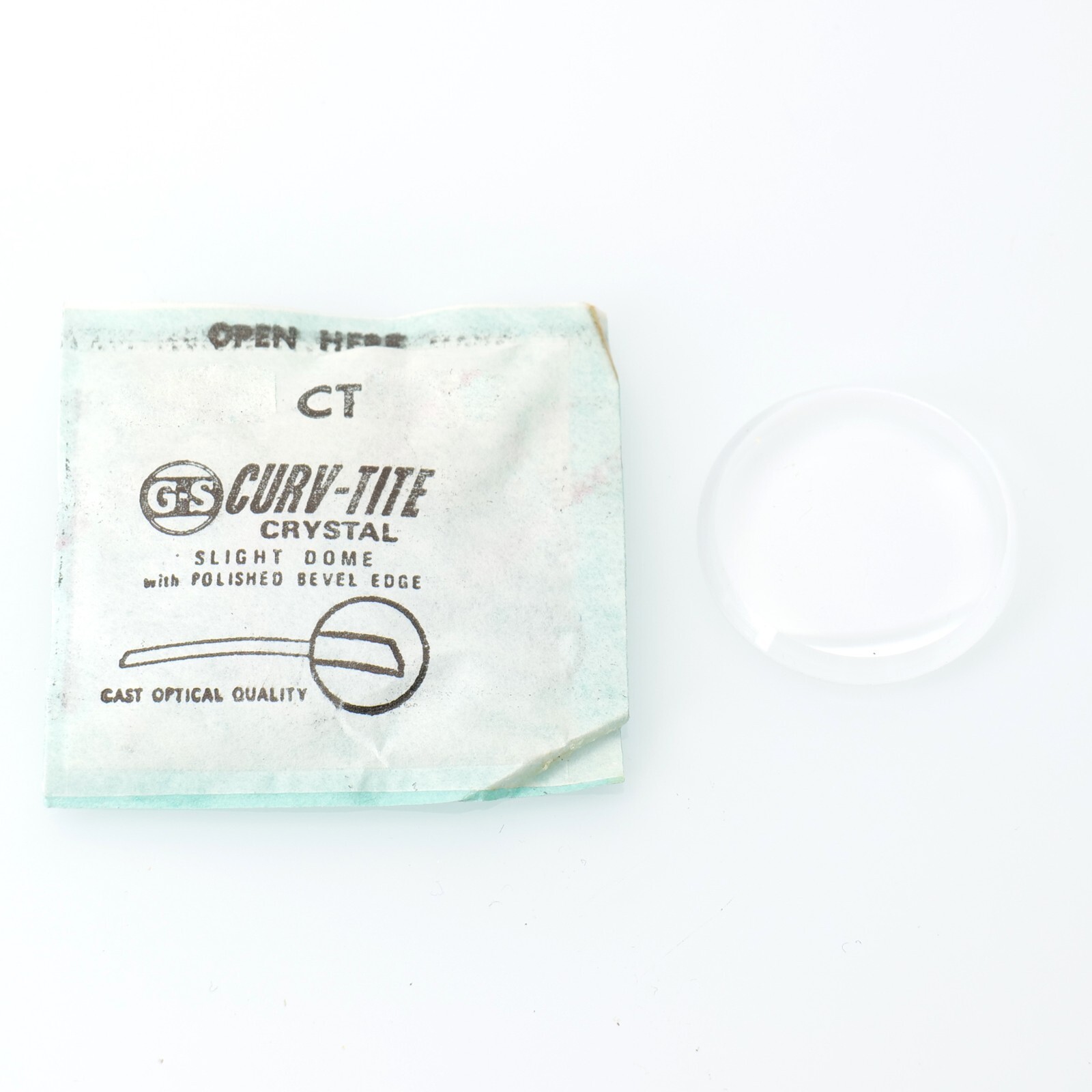 Original NEW G-S “Curv-Tite” CT Arcylic Watch Crystals – See List (PA1D25)