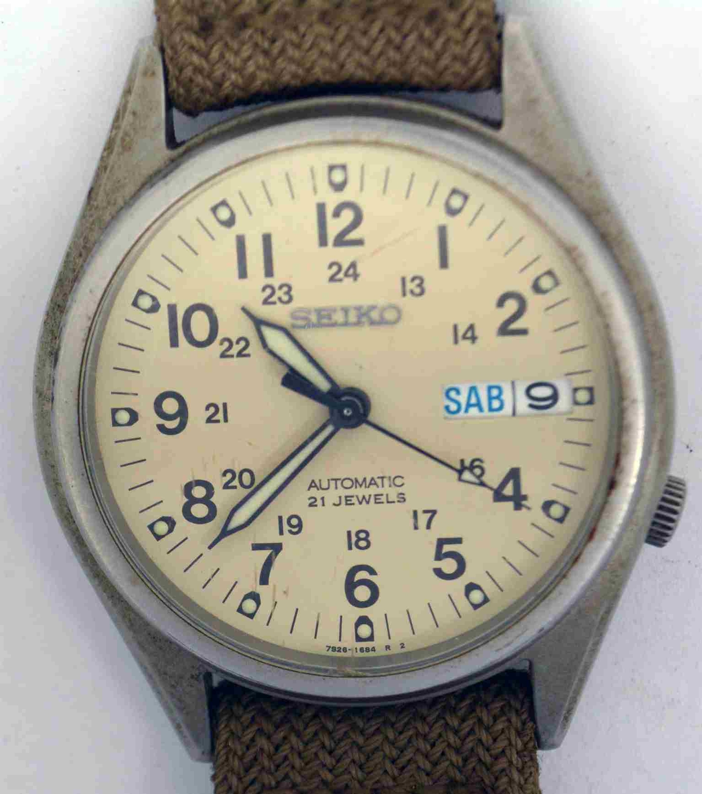 VTG SEIKO Military Style Steel Wristwatch. Ref: 7S26-00D0, Cal: 7S26S. For