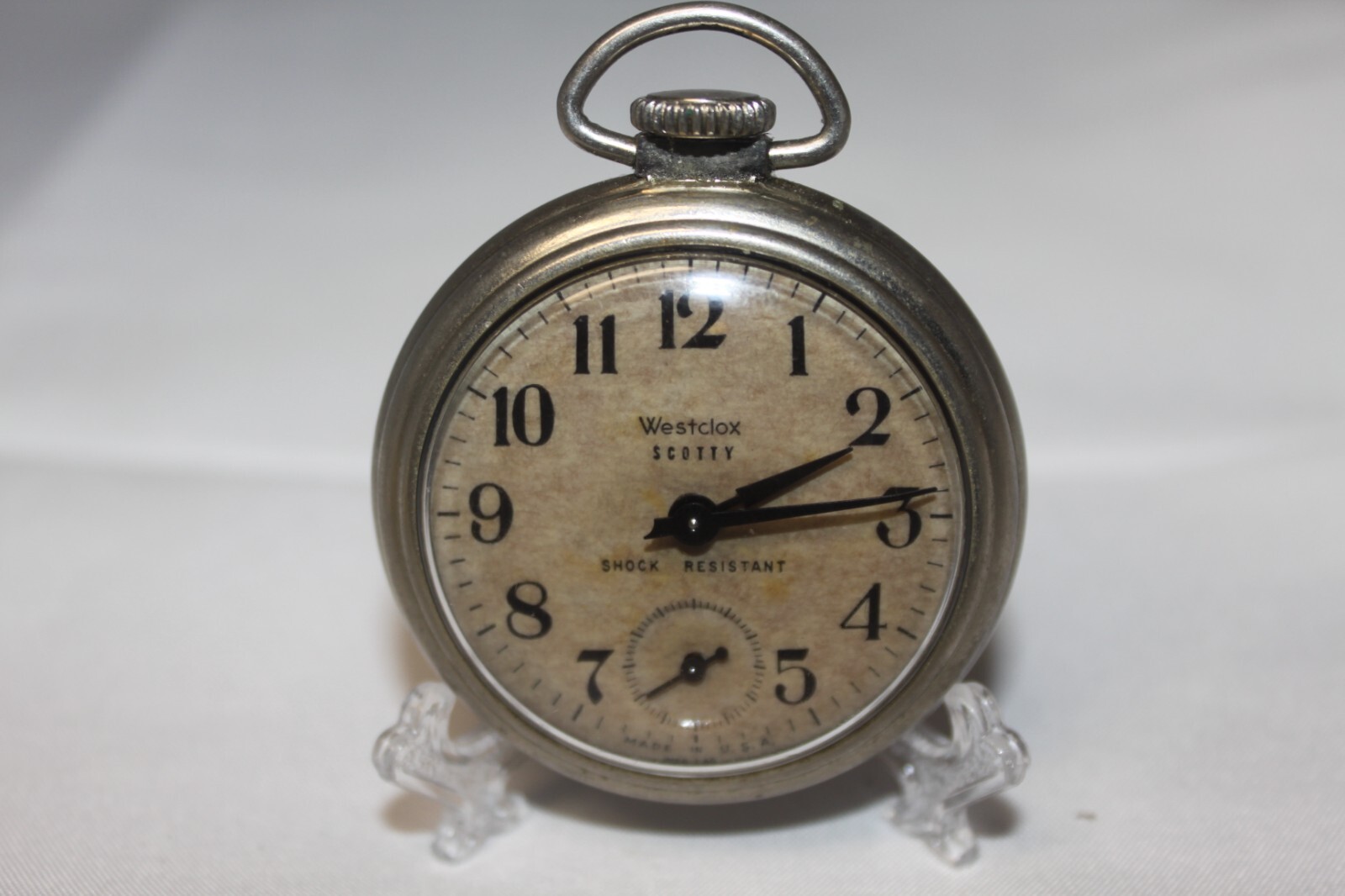 1962 Vintage Westclox Scotty Pocket Watch Working