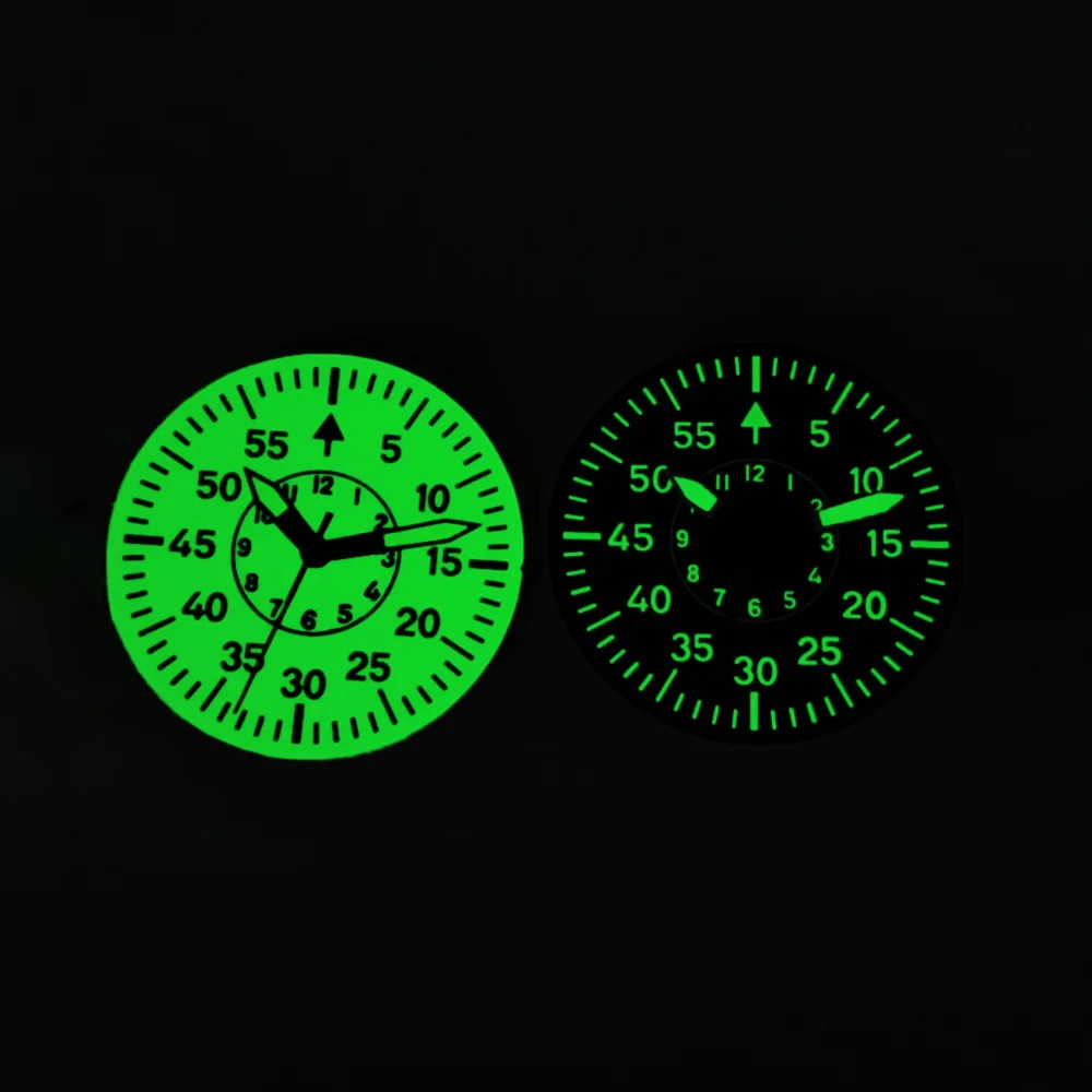 29mm Sterile Dial Green Luminous Watch Dial Hands Fit NH35 NH36 Movement