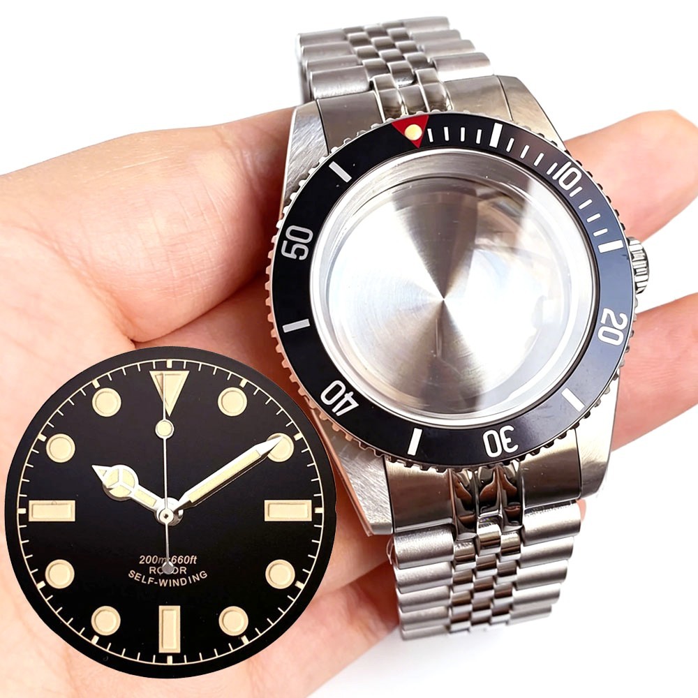 38mm Bow Sapphire glass Watch Case Dial hand For Japan NH34A NH35A 2824 PT5000
