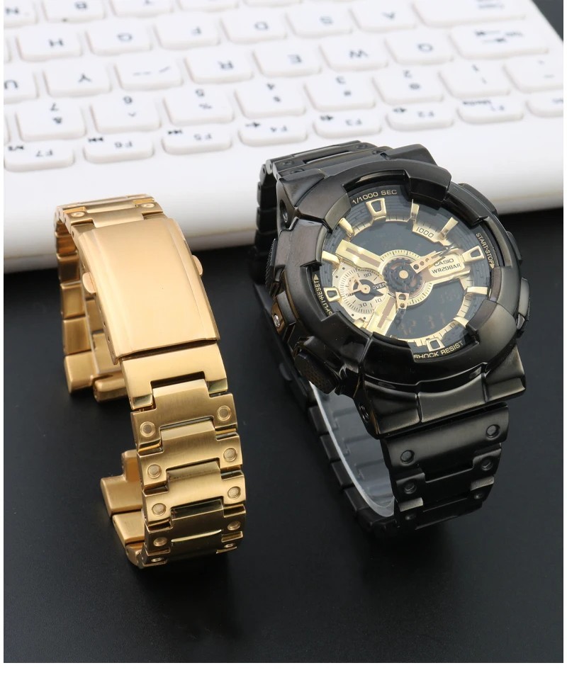 GA-110 Mod kit For Casio GA-110GB GA100 GA-120 Metal BEZEL Watch Case SteelStrap